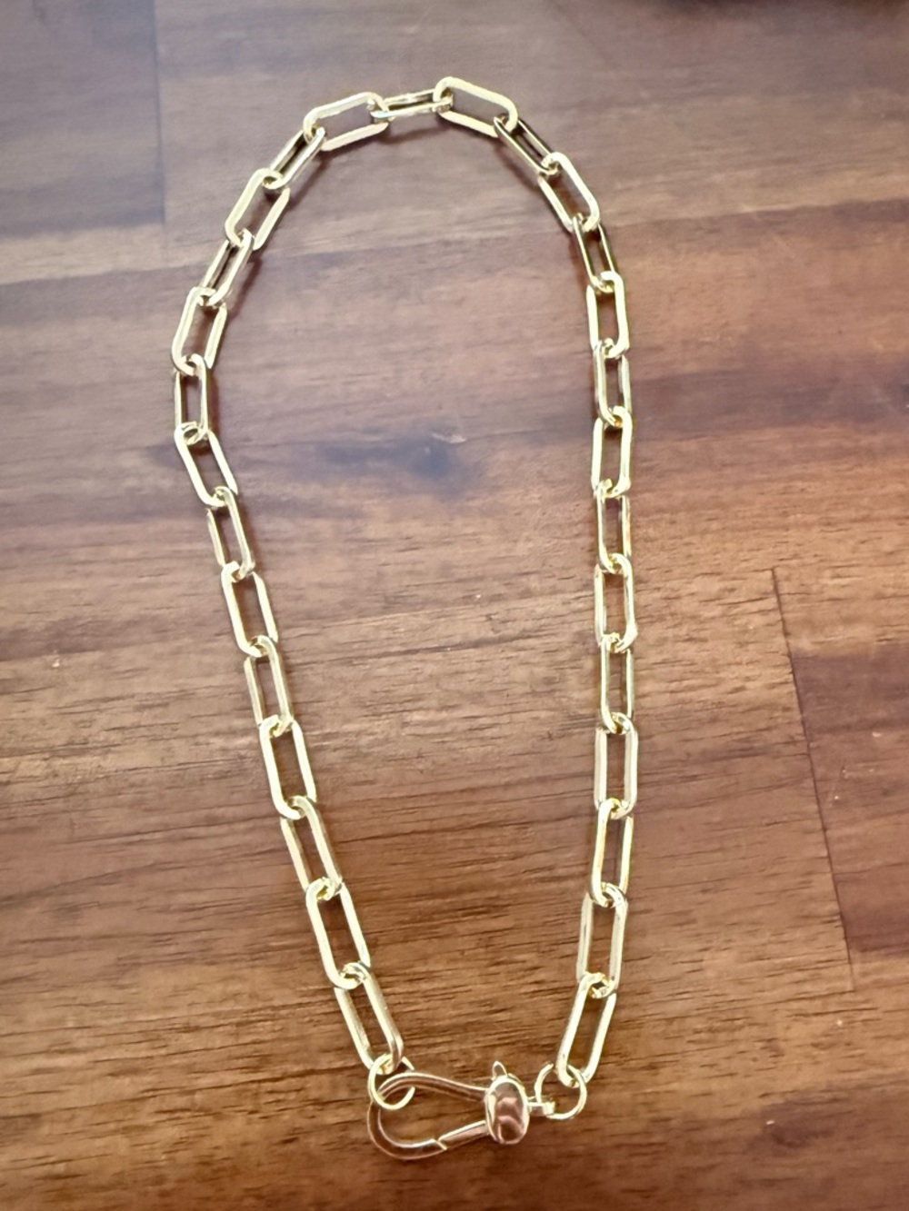 Gold filled chunky paperclip necklace